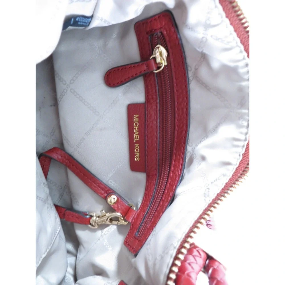 Michael Kors‎ Lexington Pebbled Leather Women's Crossbody Bag Purse Maroon Red